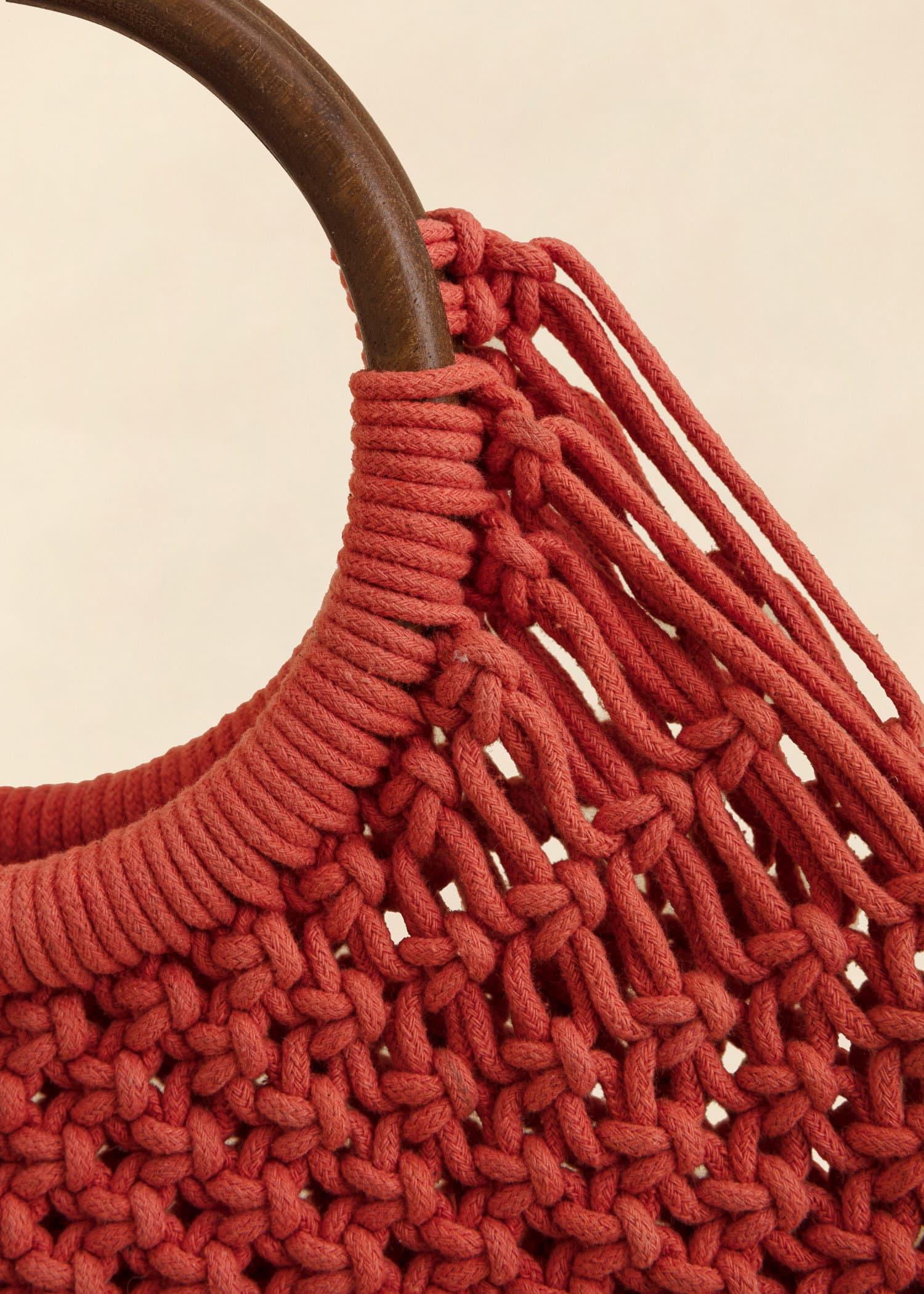 CROCHET Handknuten crochetväska med fransar - Orange 4 - Indiska