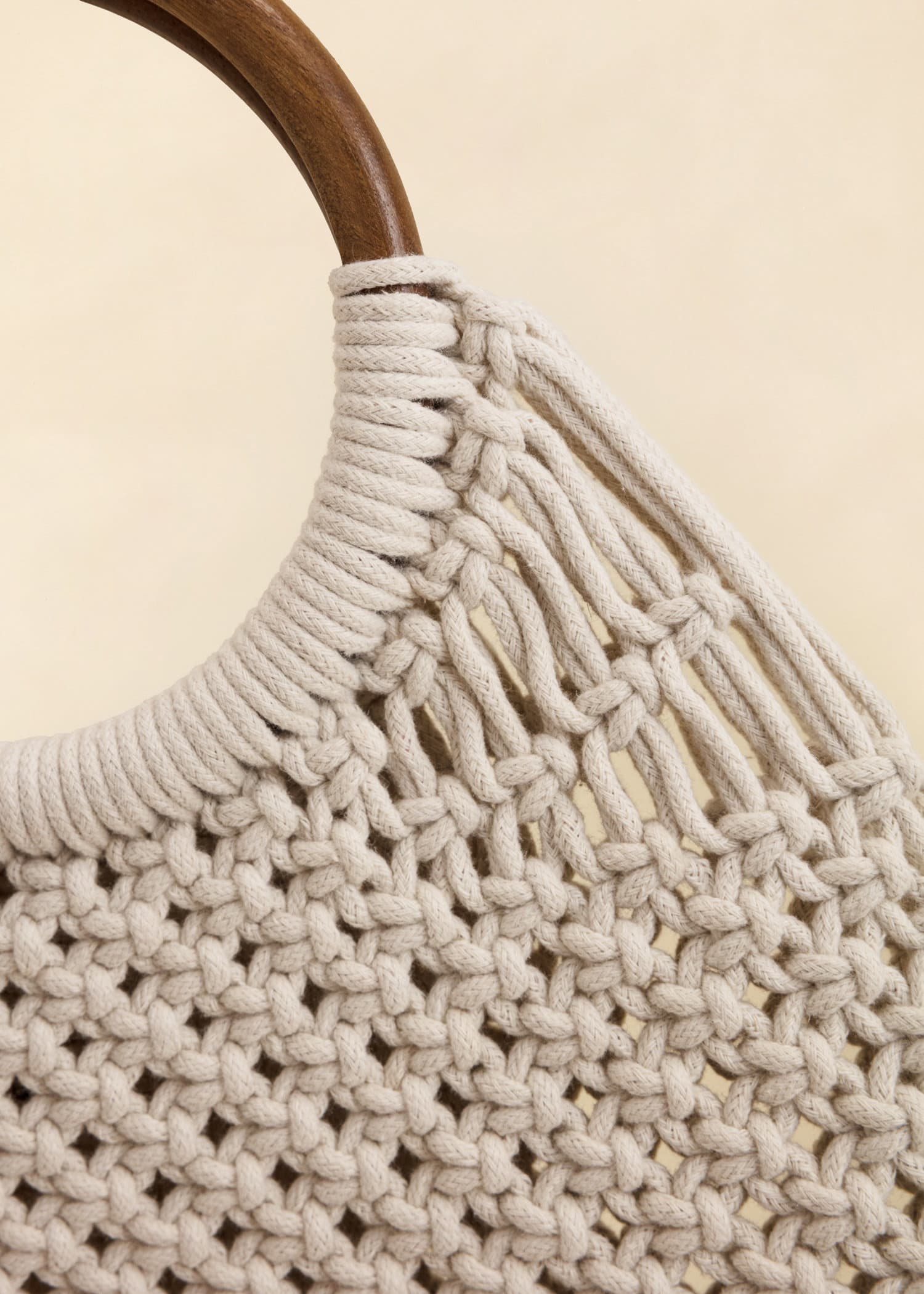 CROCHET Handknuten crochetväska med fransar - Vit 3 - Indiska