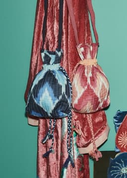 Cotton Drawstring Pouch - BLUE