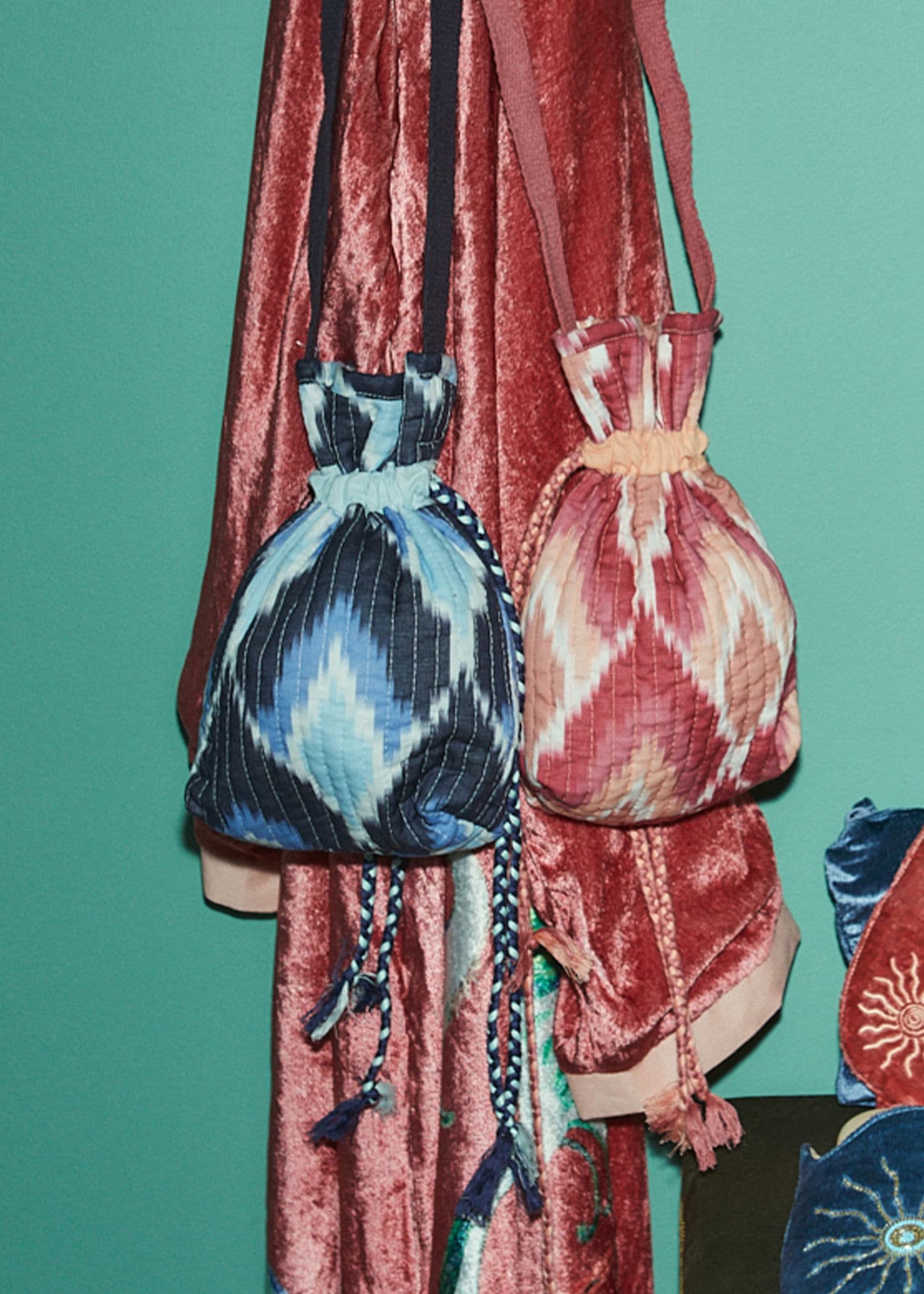 Cotton Bomullsveske med snøring - Blå 1 - Indiska