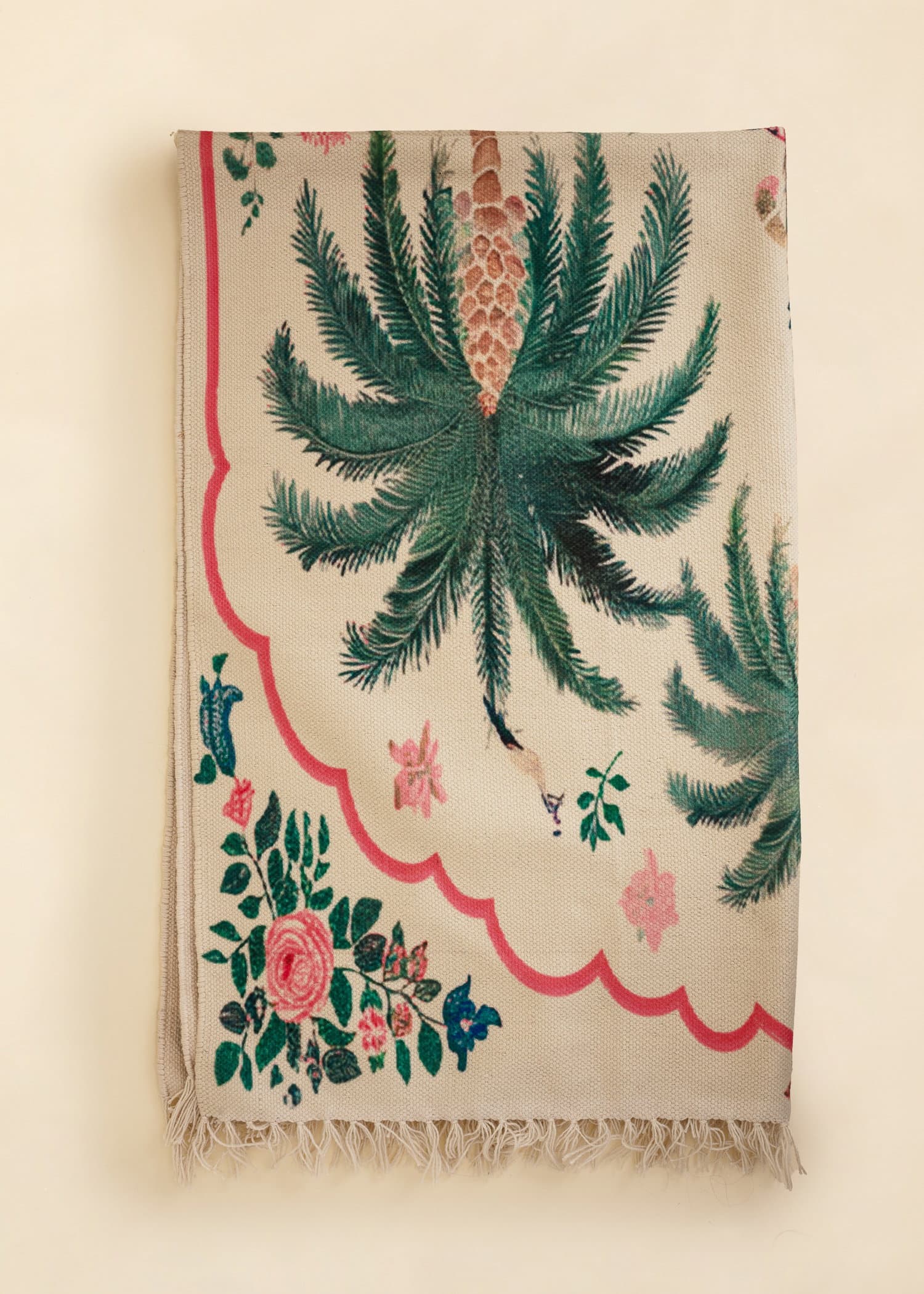 Palm Mönstrad matta - Påfågel, 120x180 cm - Grön 5 - Indiska