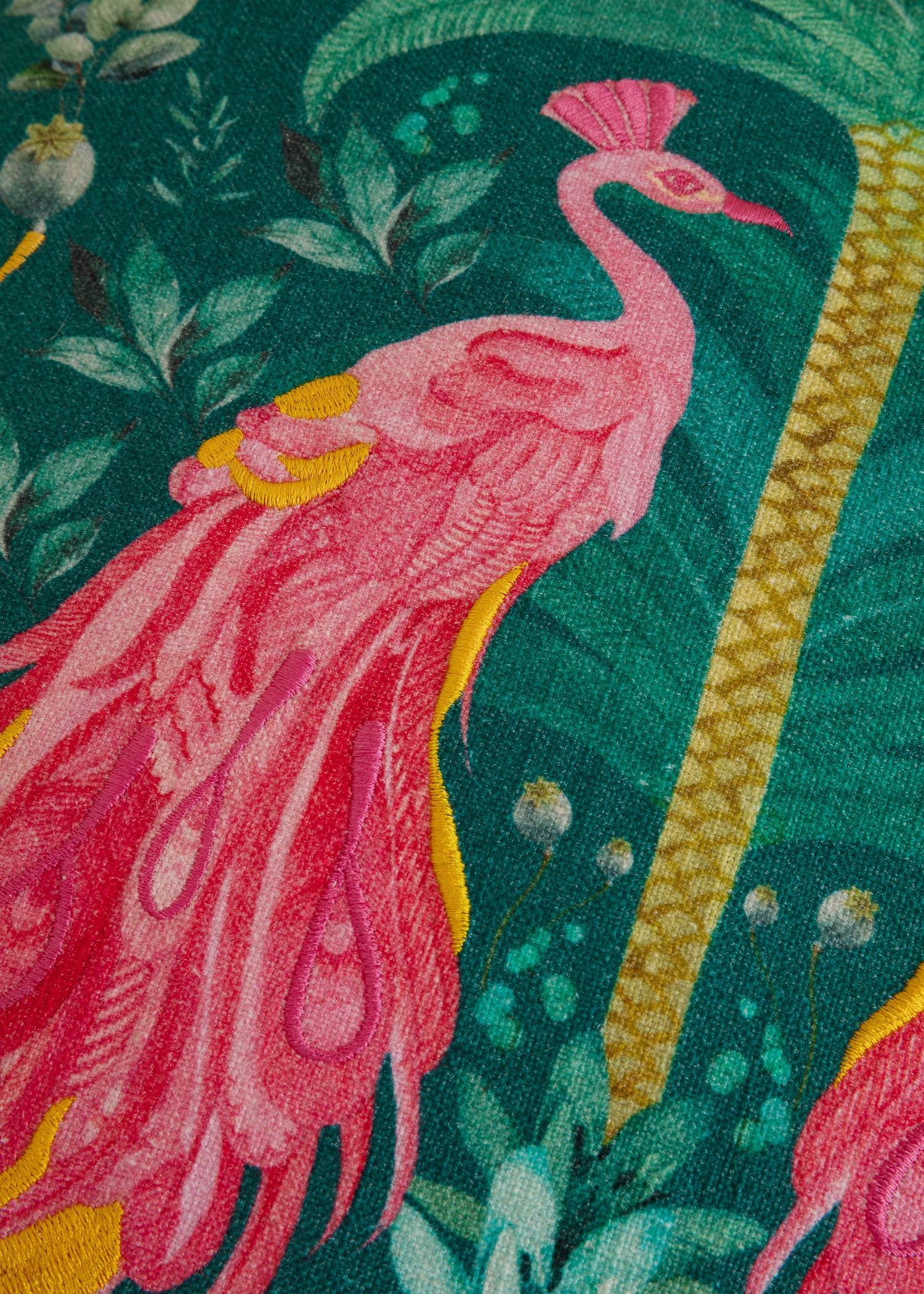Peacock Broderat kuddfodral - Påfågel - Grön 5 - Indiska