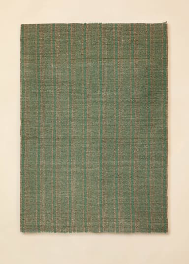 IRA Håndlaget sjøgressteppe 100×140 cm - Blå 1 - Indiska