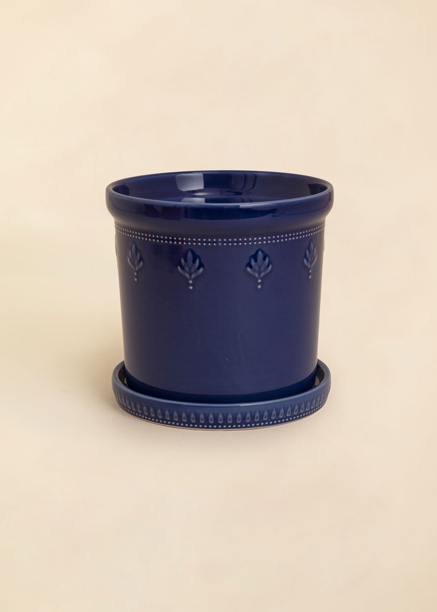 DARLA Dekorativ gryte i steintøy - Blå 1 - Indiska