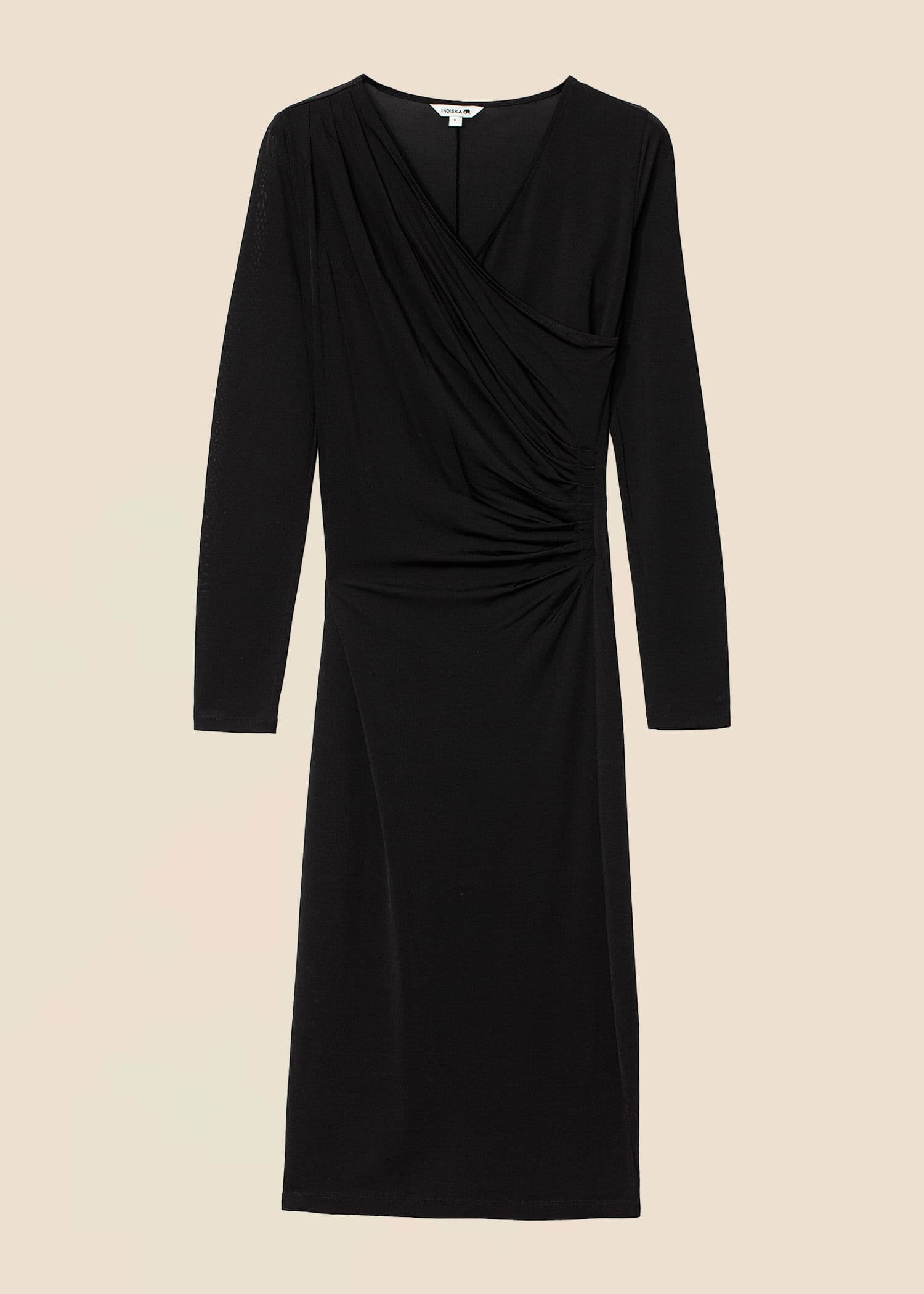 ELSA Svart draperad klänning - Svart 1 - Indiska