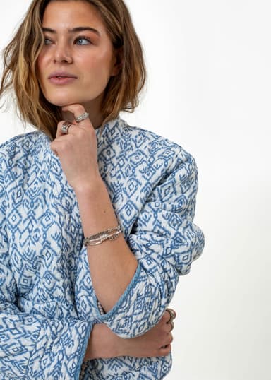 PADDY Quiltad dubbelsidig jacka - Blå 2 - Indiska