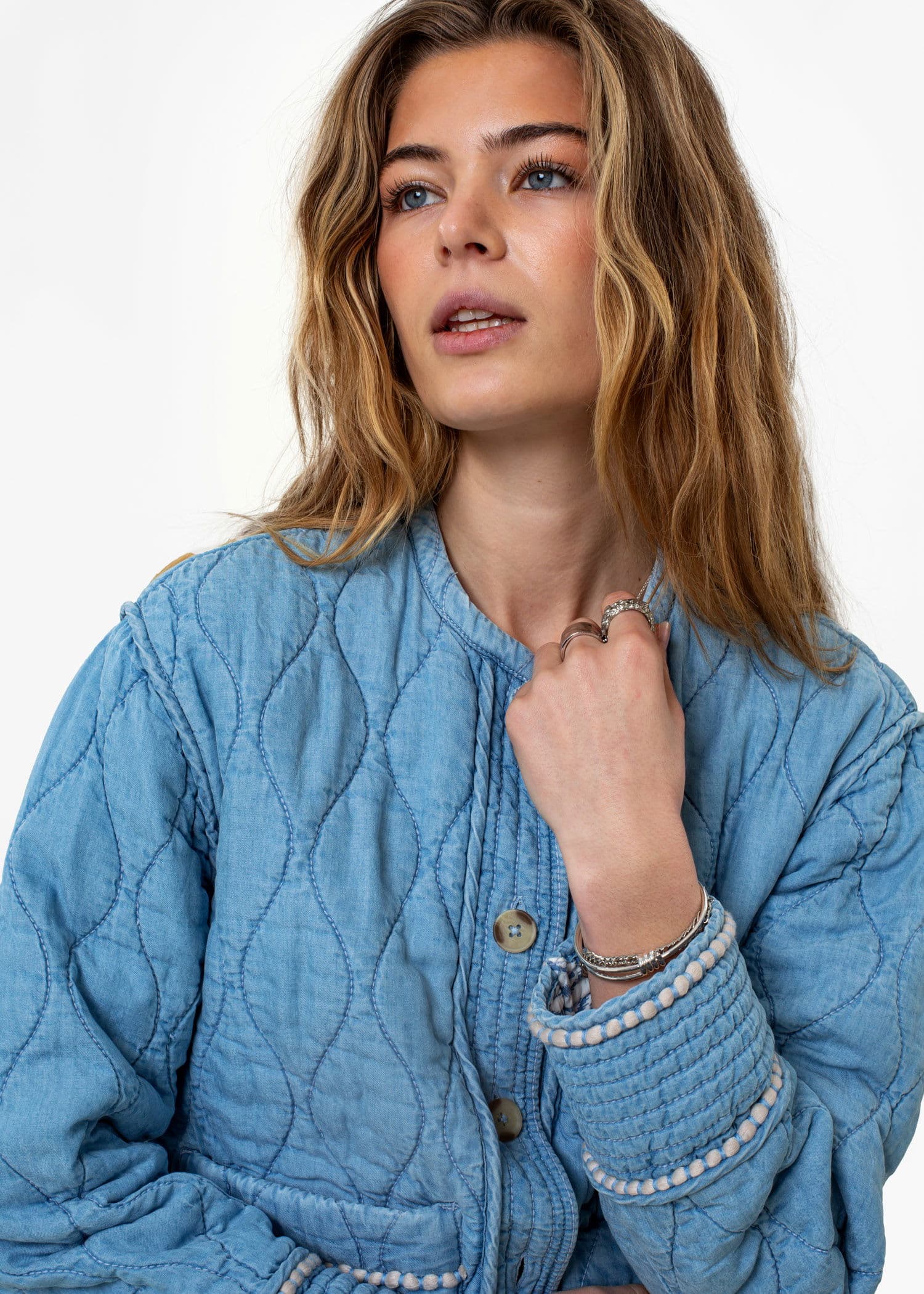 PADDY Quiltad dubbelsidig jacka - Blå 3 - Indiska