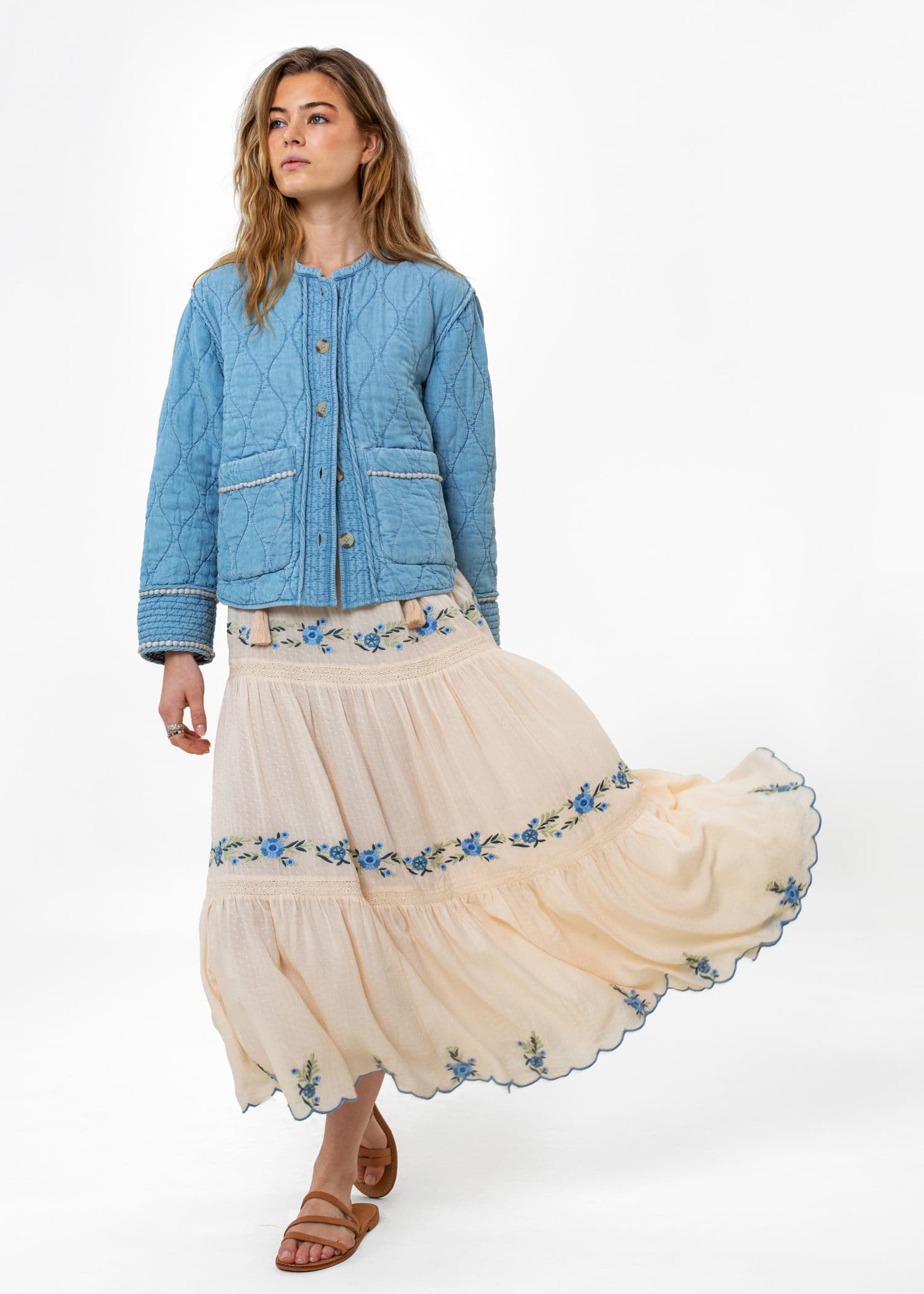 PADDY Quiltad dubbelsidig jacka - Blå 6 - Indiska