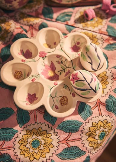 EGGPLATE Håndmalt eggtallerken - Rosa 1 - Indiska