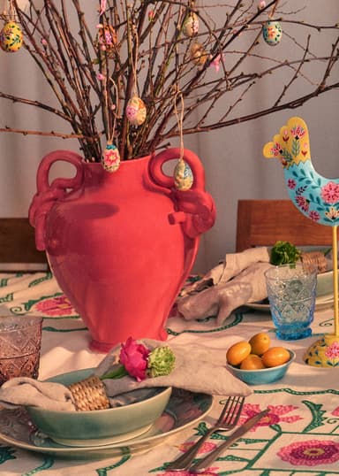 ANANT Dekorativ vase i steintøy - Rosa 4 - Indiska
