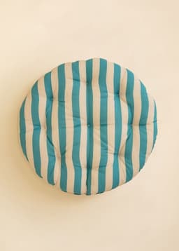 Outdoor Round Seatpad 40x40 - AQUA STRIPE