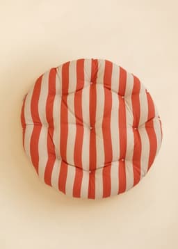 Outdoor Round Seatpad 40x40 - CORAL STRIPE