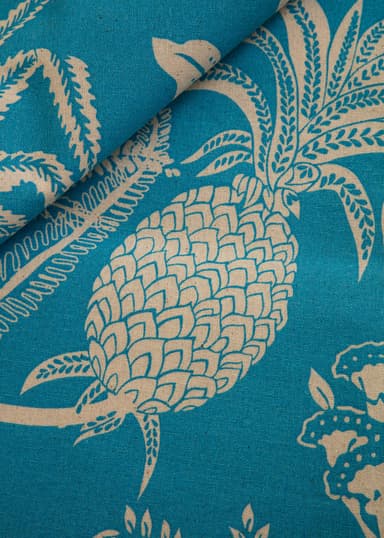 Ina Kuvioitu vahakangas - Sininen 2 - Indiska