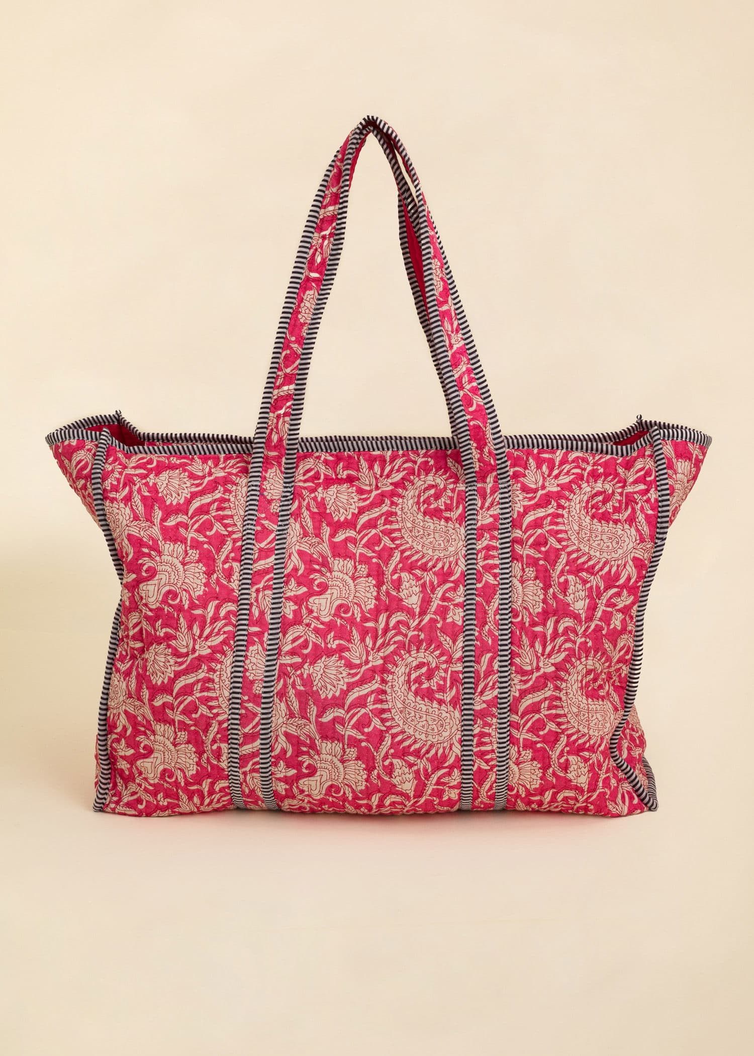 Tote Stor tygväska i bomull - Rosa 1 - Indiska