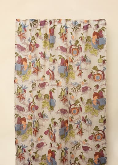 Lin Blommig linnegardin 300x120 cm - Multi 3 - Indiska