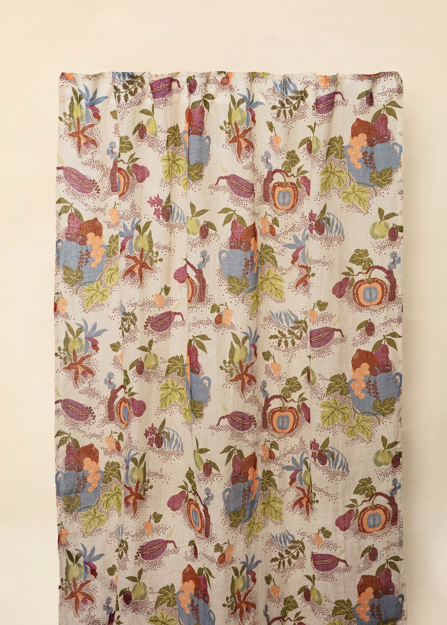 Lin Blommig linnegardin 300x120 cm - Multi 3 - Indiska