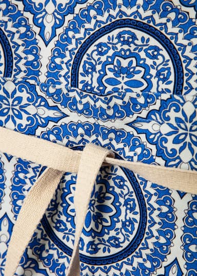 Apron Mönstrat trädgårdsförkläde - Blå 2 - Indiska