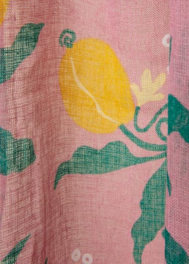 Lin Mønstret gardin 300x120 cm - Rosa 3 - Indiska