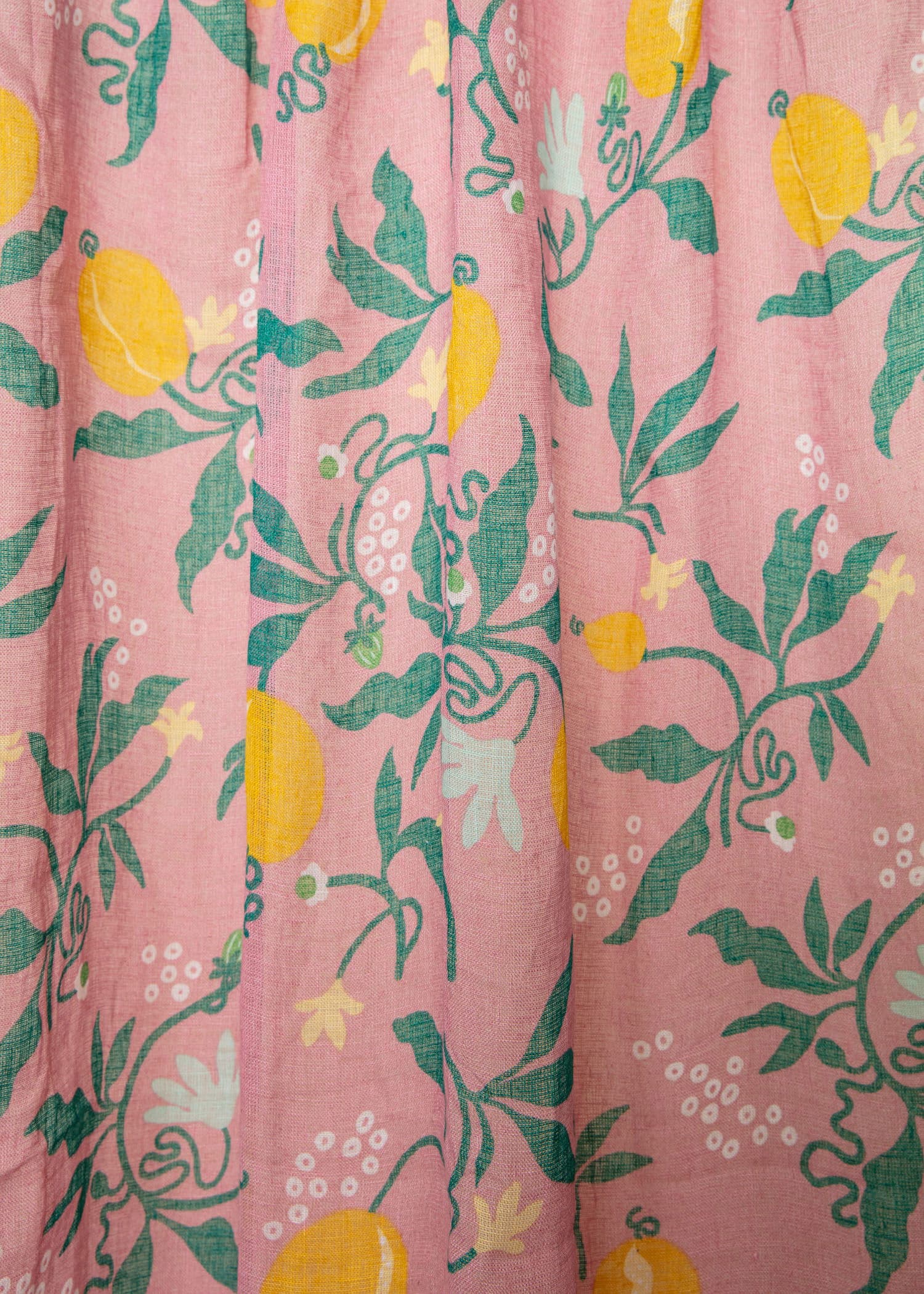 Lin Mønstret gardin 300x120 cm - Rosa 4 - Indiska