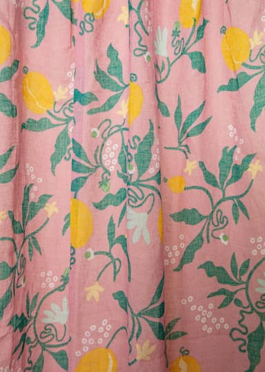 Lin Mönstrad linnegardin 250x150 cm - Rosa 4 - Indiska