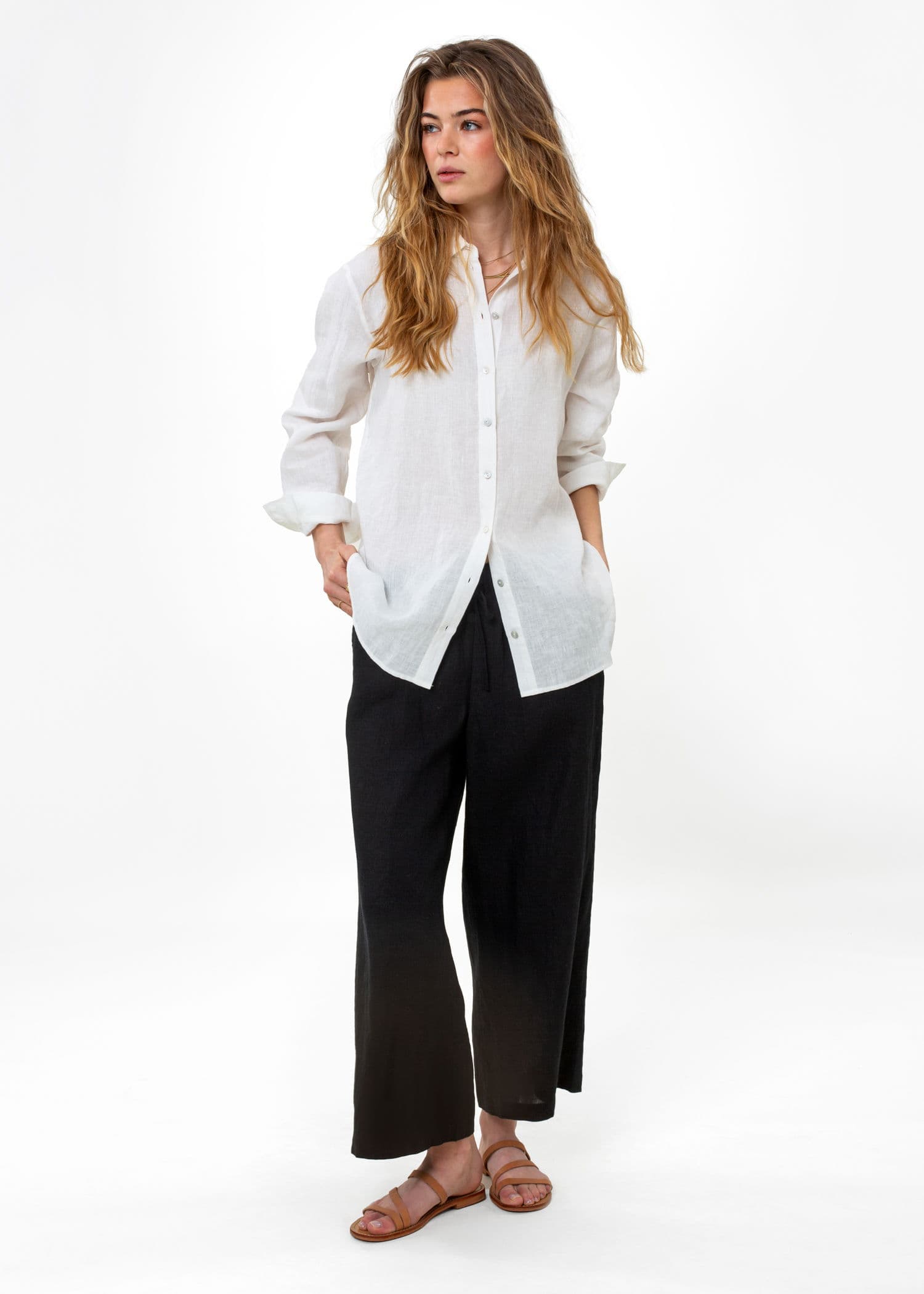 DIANA Hvit linskjorte - Hvit 5 - Indiska