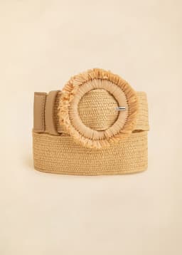 SANDY STRAW BELT - BEIGE