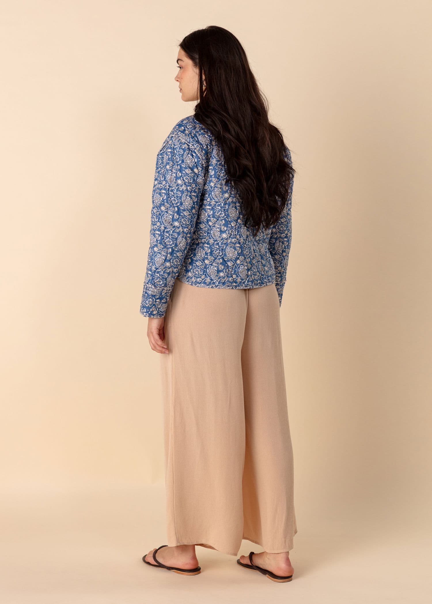 ELSIE Leveät nilkkapituiset housut - Beige 2 - Indiska