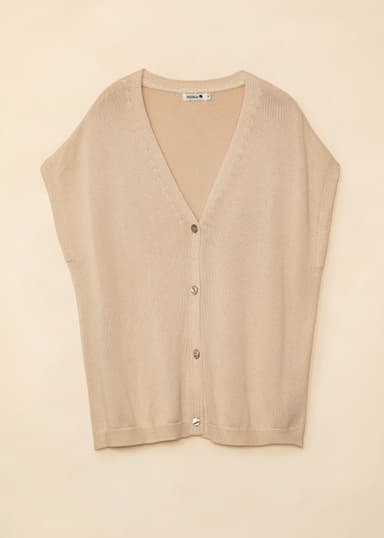 NEFERITI Cardigan med korte ermer - Beige 1 - Indiska