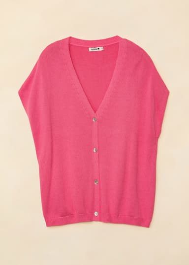 NEFERITI Cardigan med korte ermer - Rosa 1 - Indiska