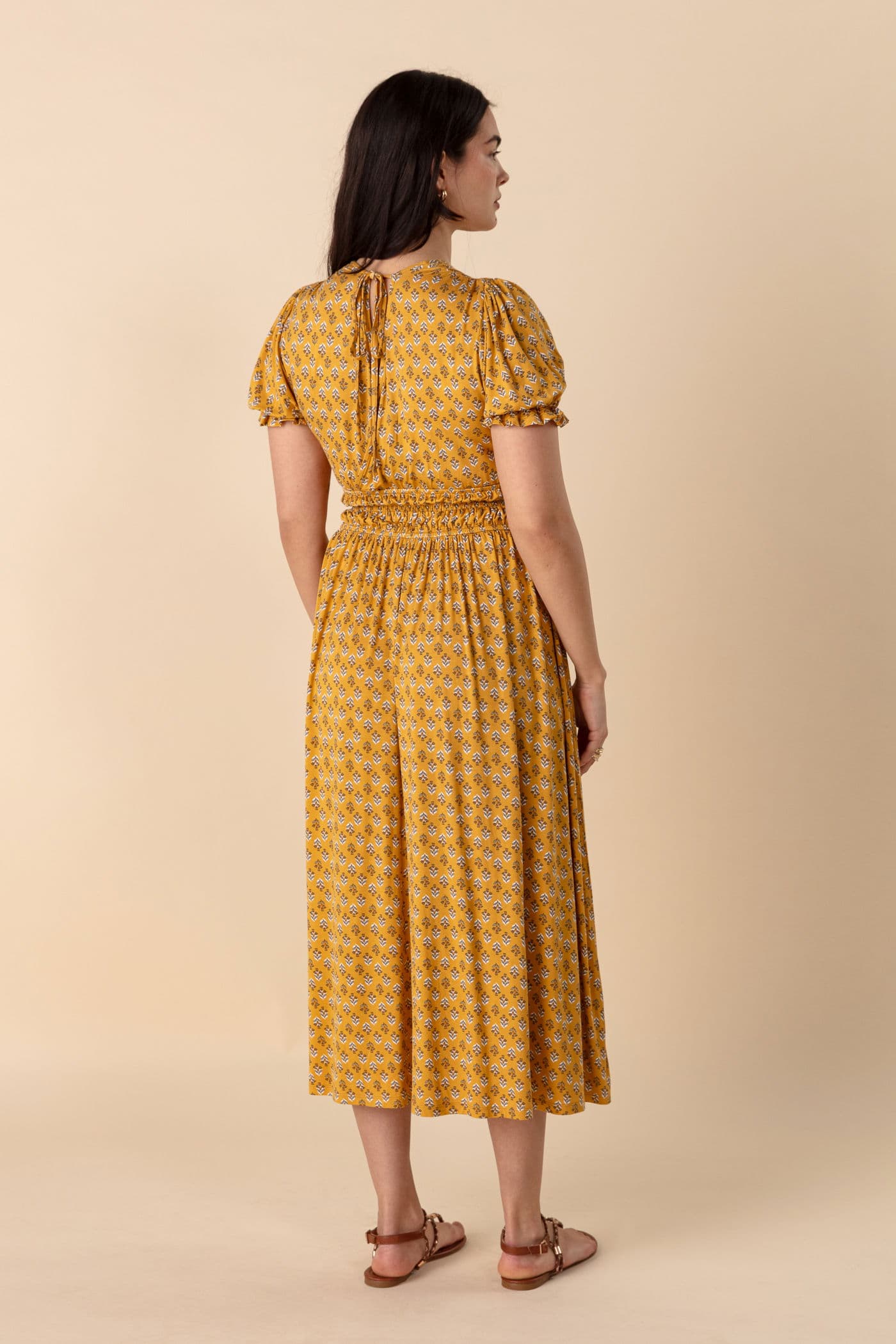 FENJA Kuvioitu maksimekko - Keltainen 4 - Indiska