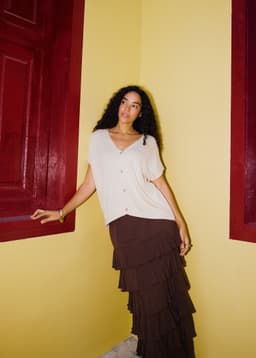 NEDA LONG SKIRT - BROWN