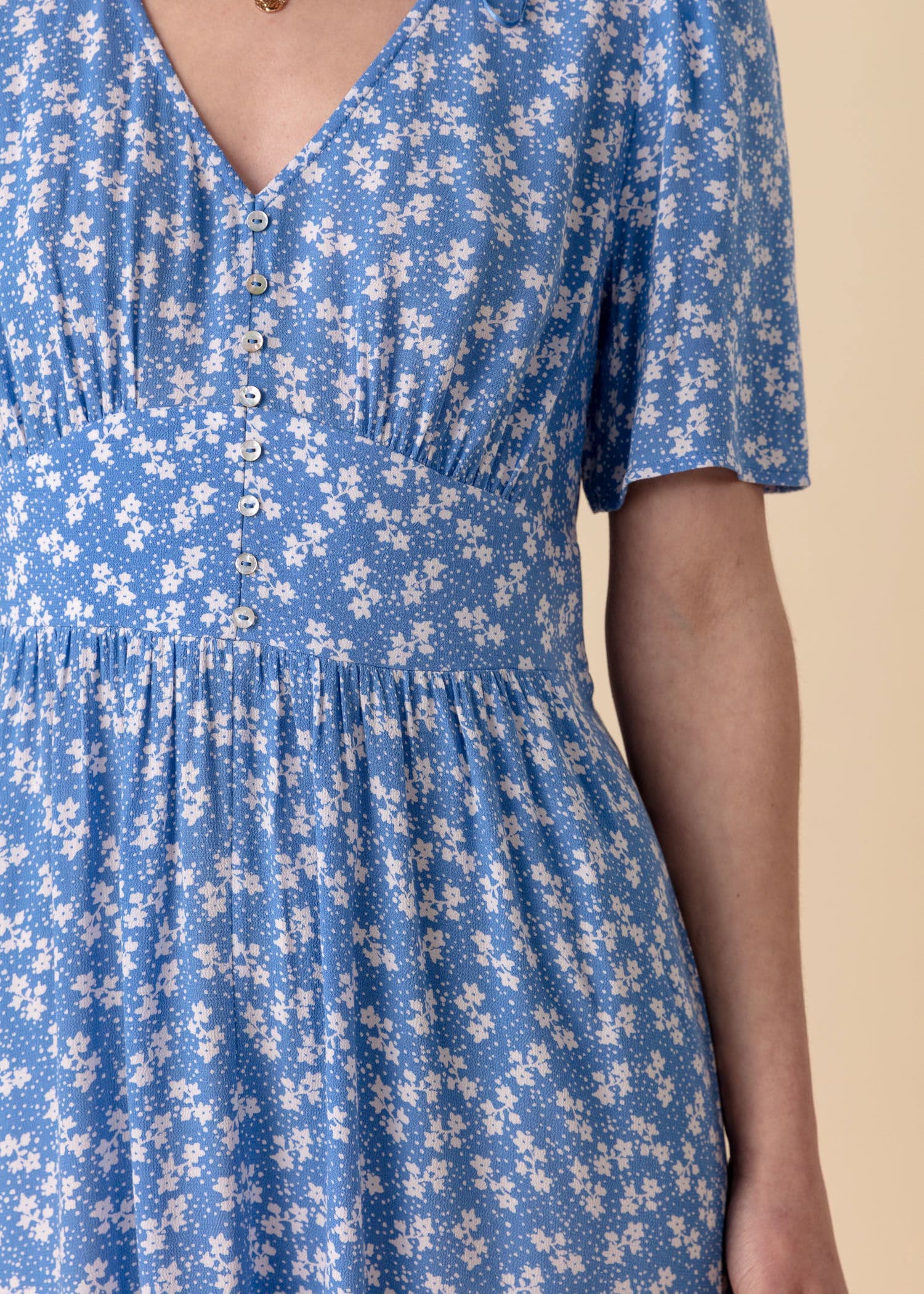 ZUDORA Kuvioitu lyhythihainen mekko - Sininen 2 - Indiska