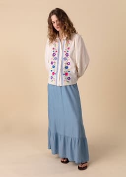 GIGI TENCEL SKIRT - Lightblue