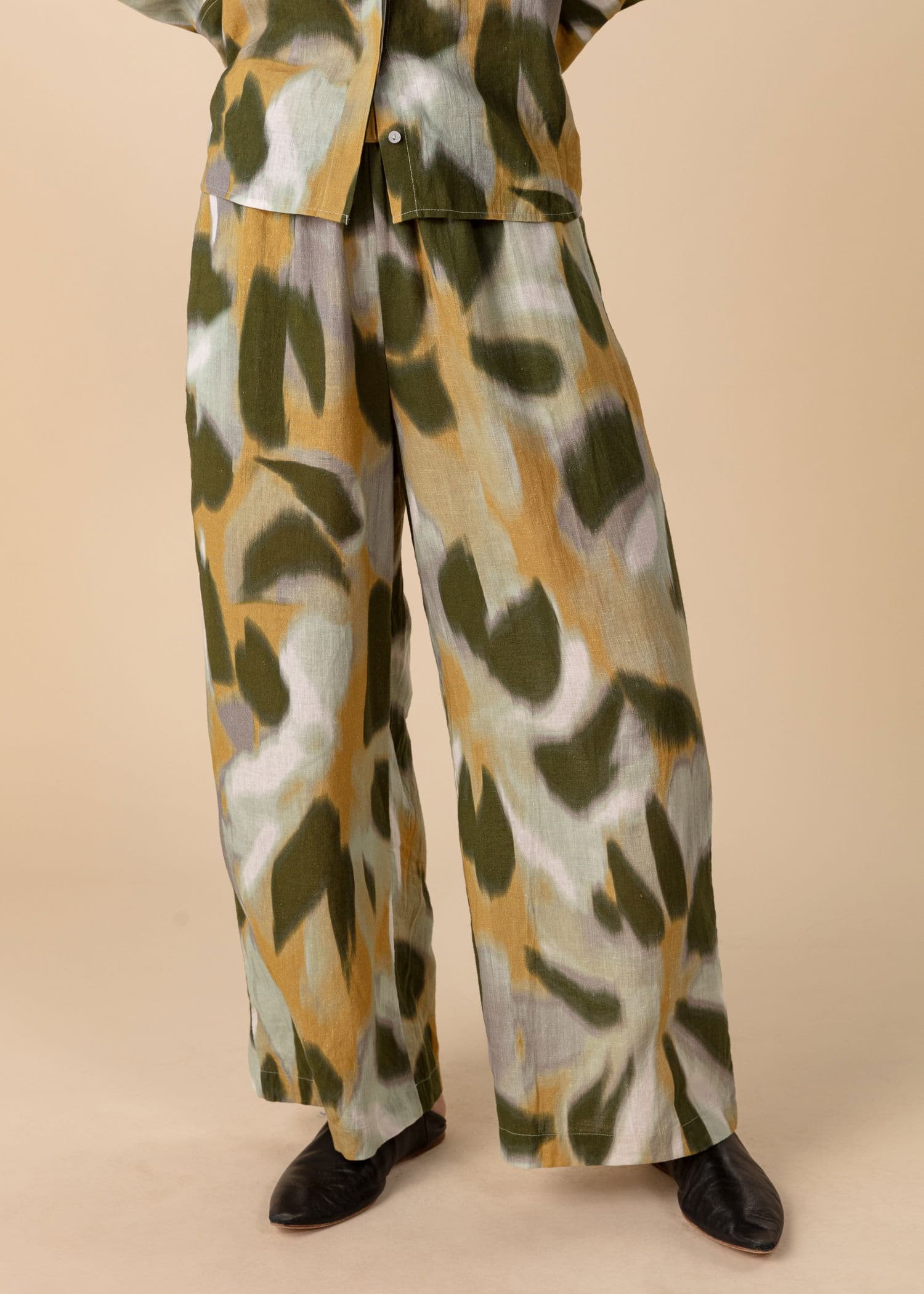 SUDO Leveät kuvioidut housut - Keltainen 4 - Indiska