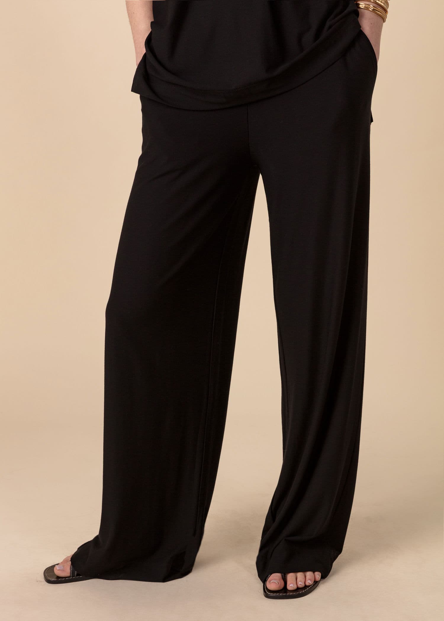 LULU Suorat jerseyhousut - Musta 2 - Indiska