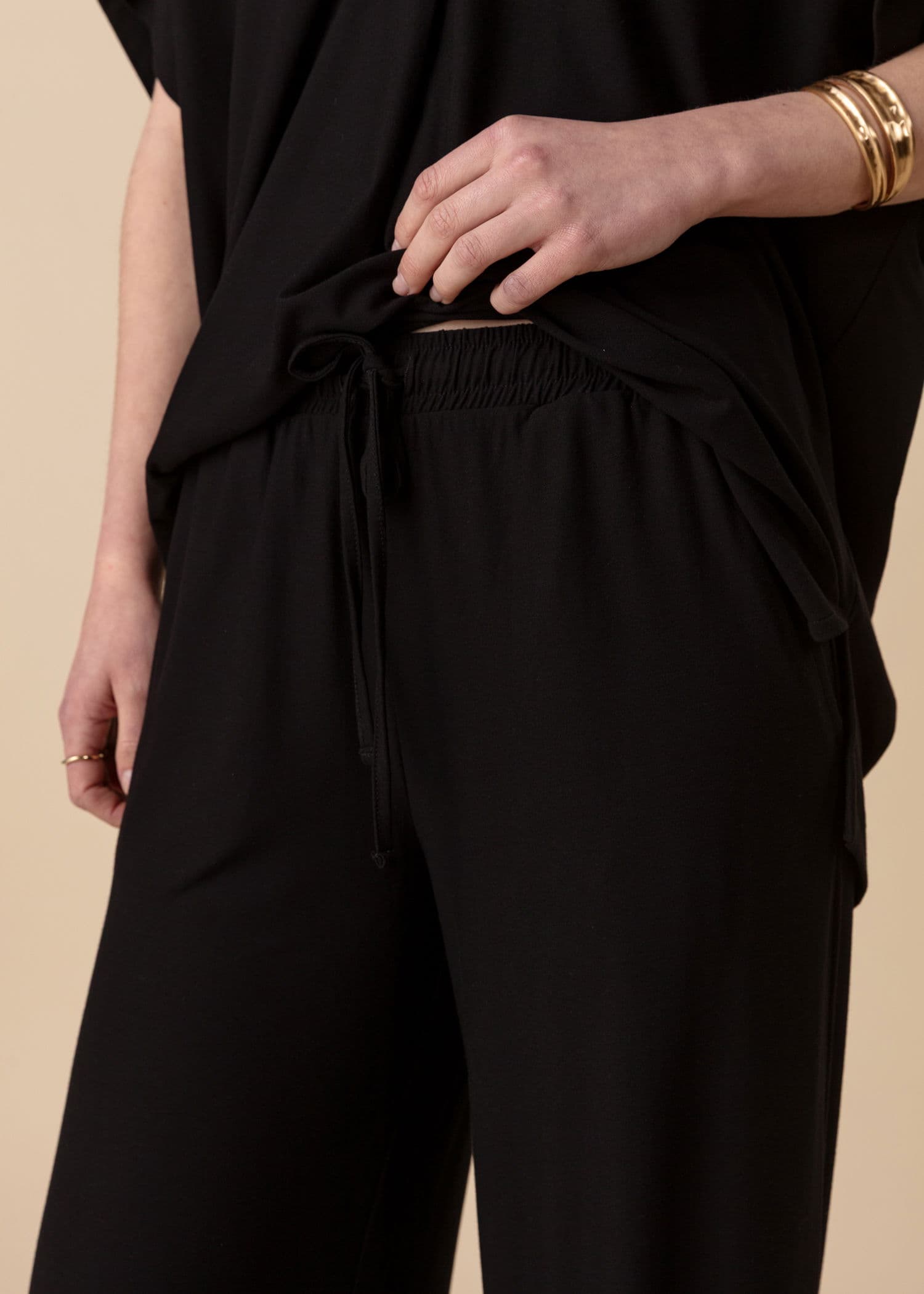 LULU Suorat jerseyhousut - Musta 4 - Indiska