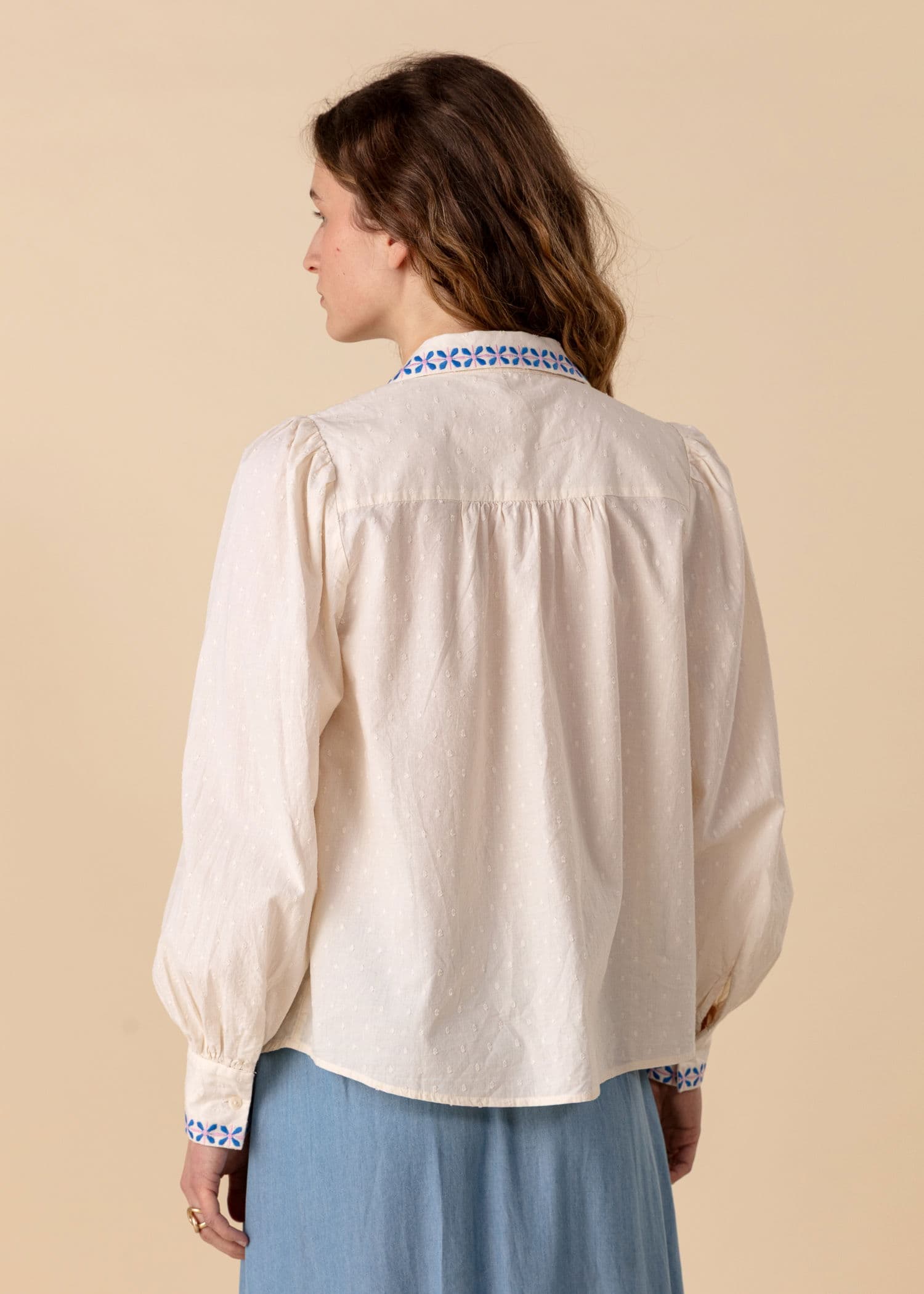 TASHA Kirjailtu kukallinen paita - Multi 3 - Indiska