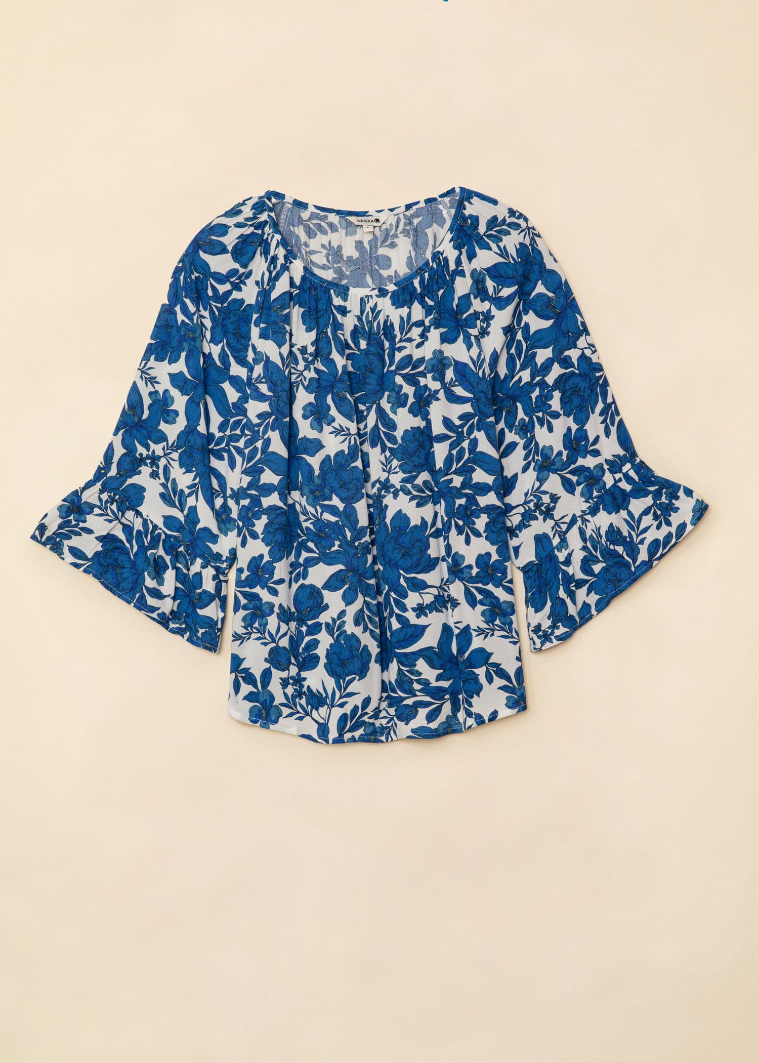 DOLLIE Bluse med 3/4 ermer - Blå 4 - Indiska