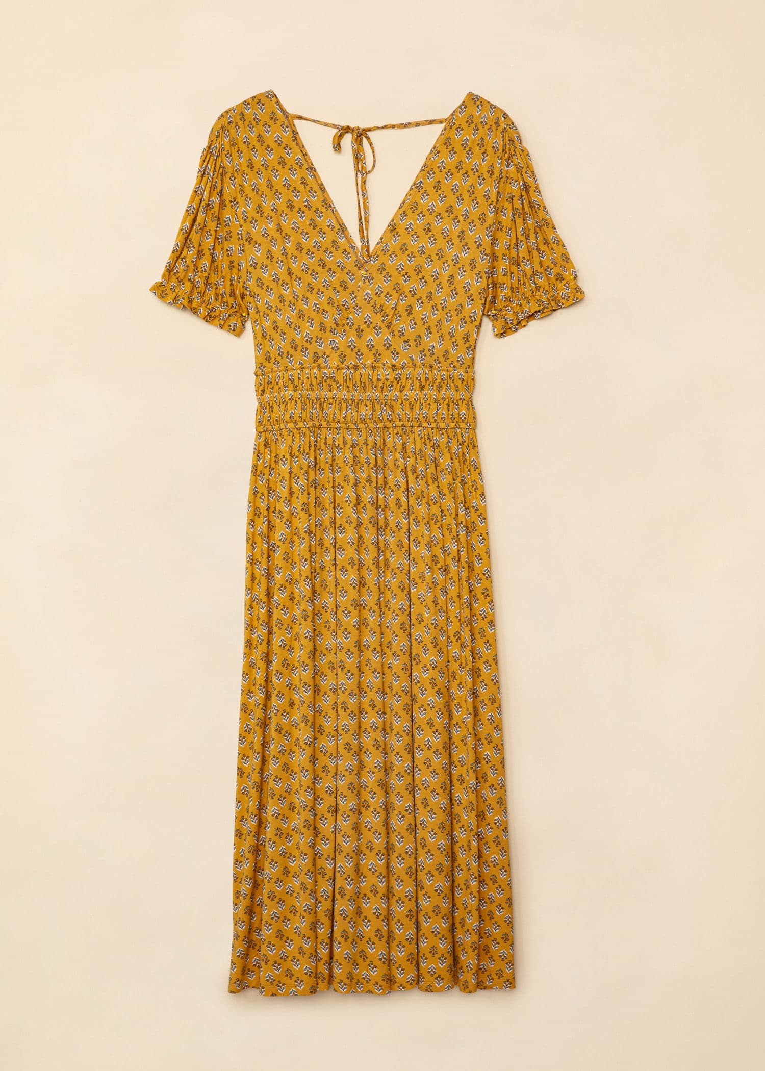 FENJA Kuvioitu maksimekko - Keltainen 6 - Indiska
