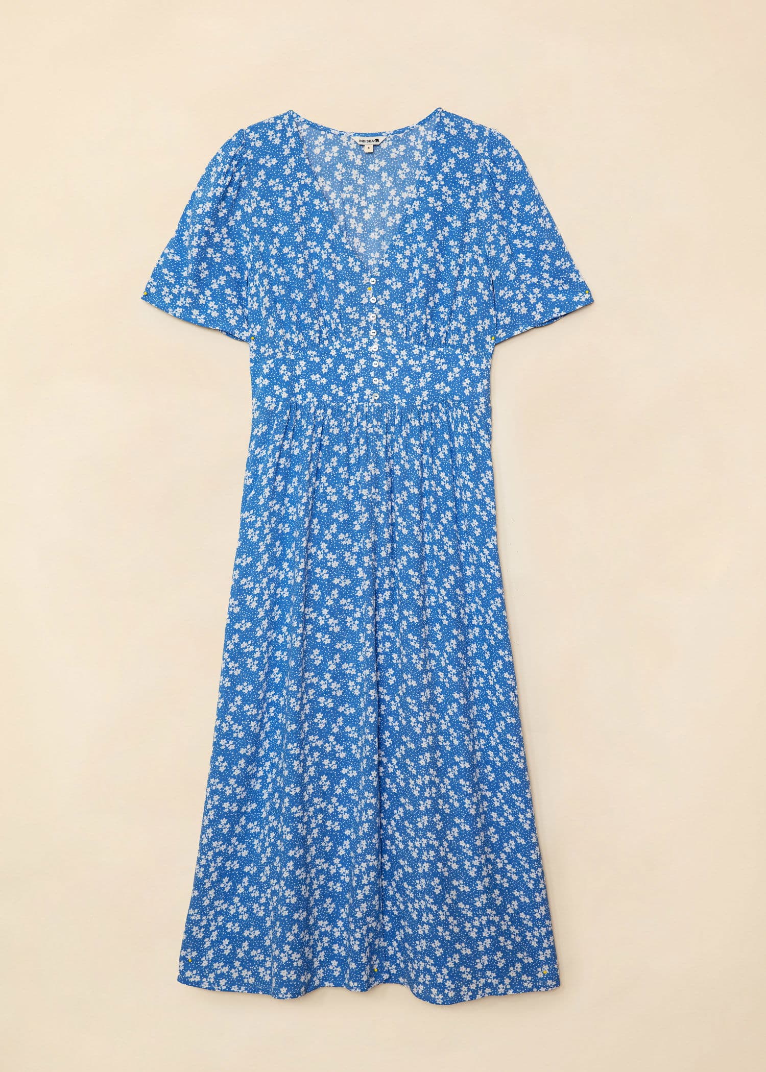 ZUDORA Kuvioitu lyhythihainen mekko - Sininen 5 - Indiska
