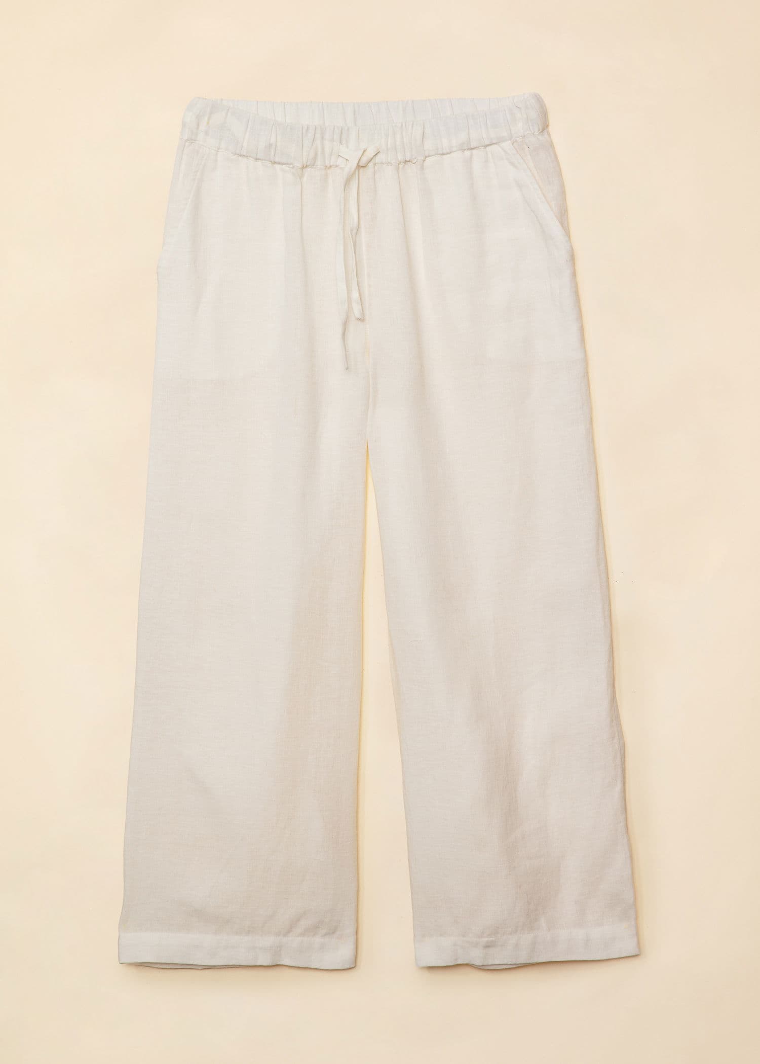 KAMAALA Beskåret linbukse - Hvit 5 - Indiska