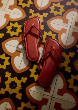 Rosa Beaded Sandal - Rust