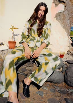 SUDO LINEN BLEND PANT - YELLOW