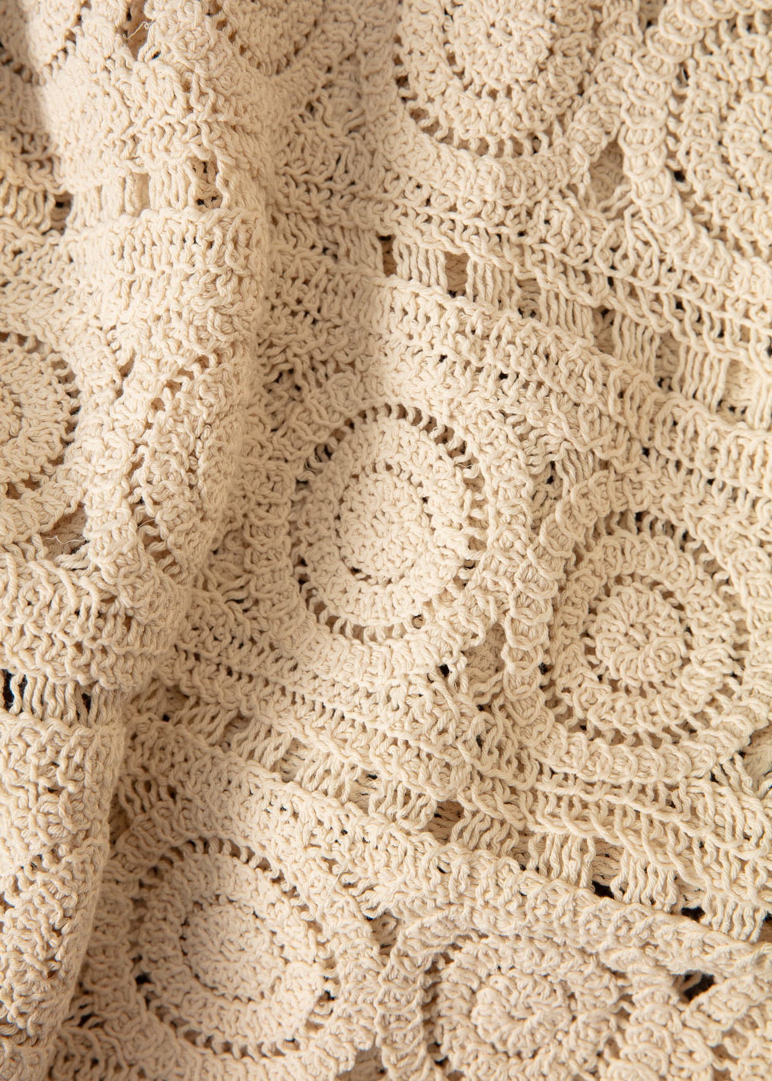 COCO Genser med heklet utseende - Hvit 2 - Indiska