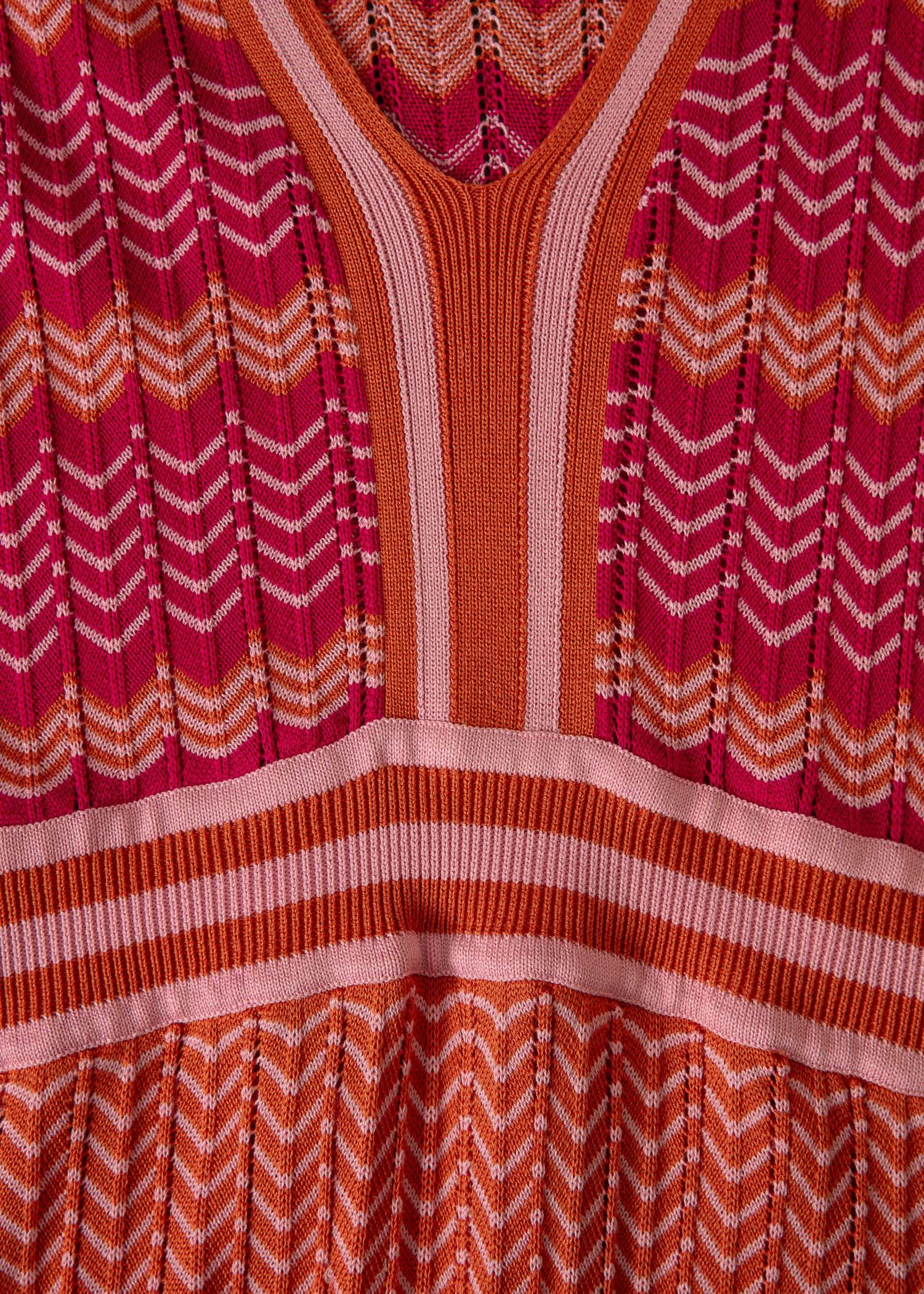 BIANCHETTA Flerfarget strikket kjole - Oransje 2 - Indiska