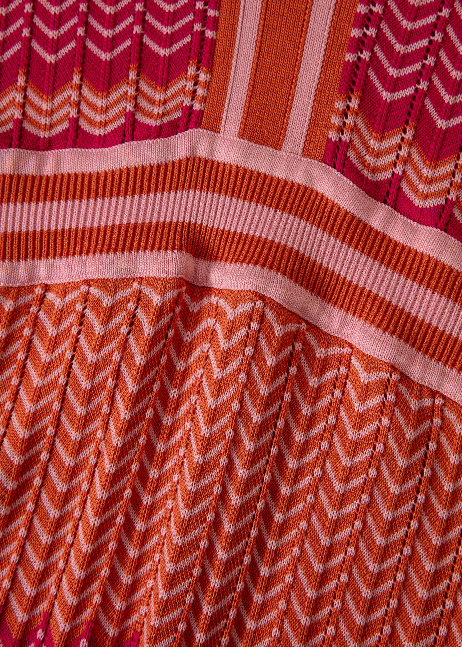 BIANCHETTA Flerfarget strikket kjole - Oransje 3 - Indiska