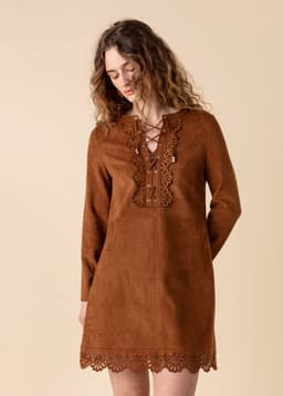 NENA DRESS - BROWN