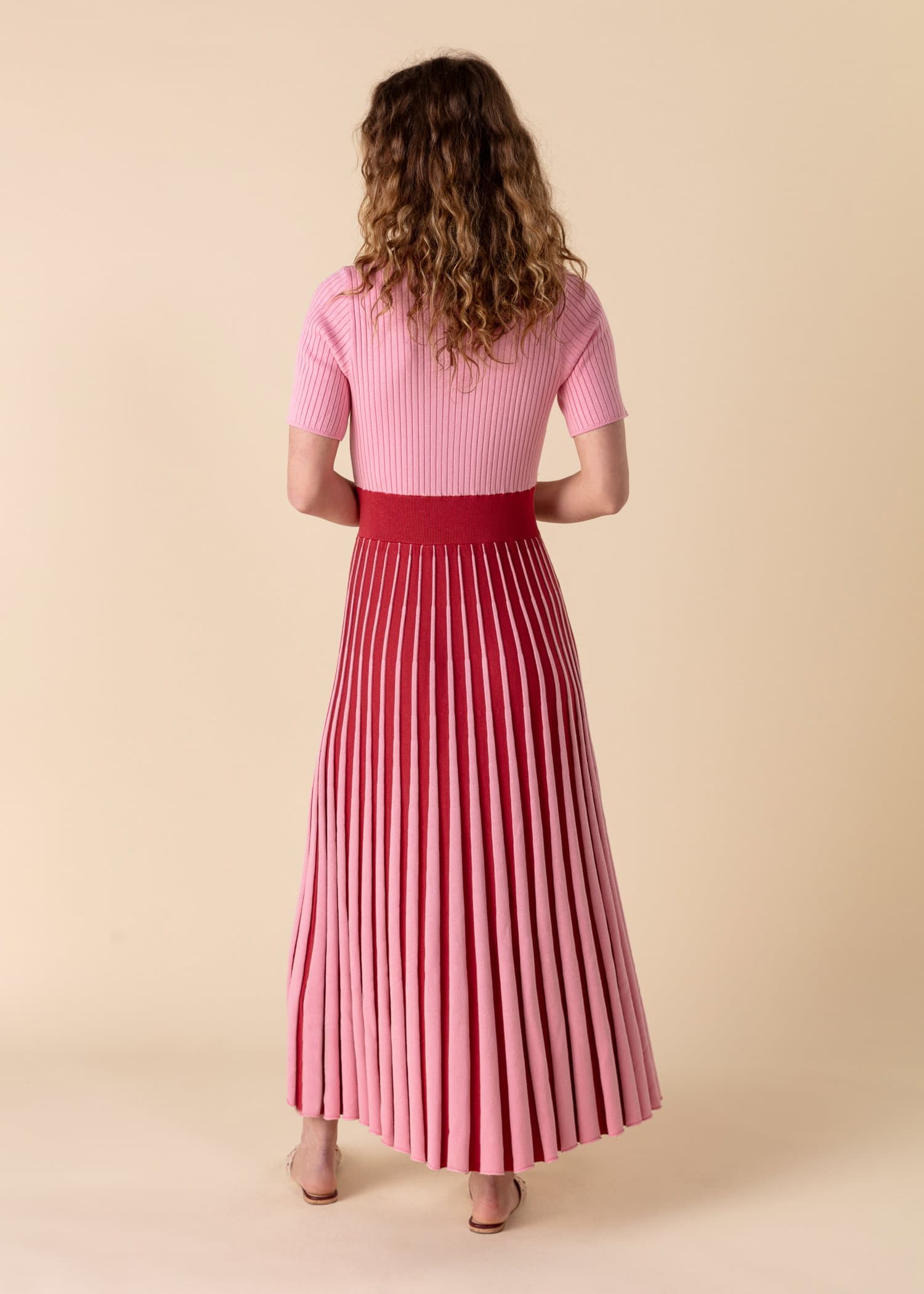 VIKI Pitkä kuvioitu mekko - Vaaleanpunainen 2 - Indiska