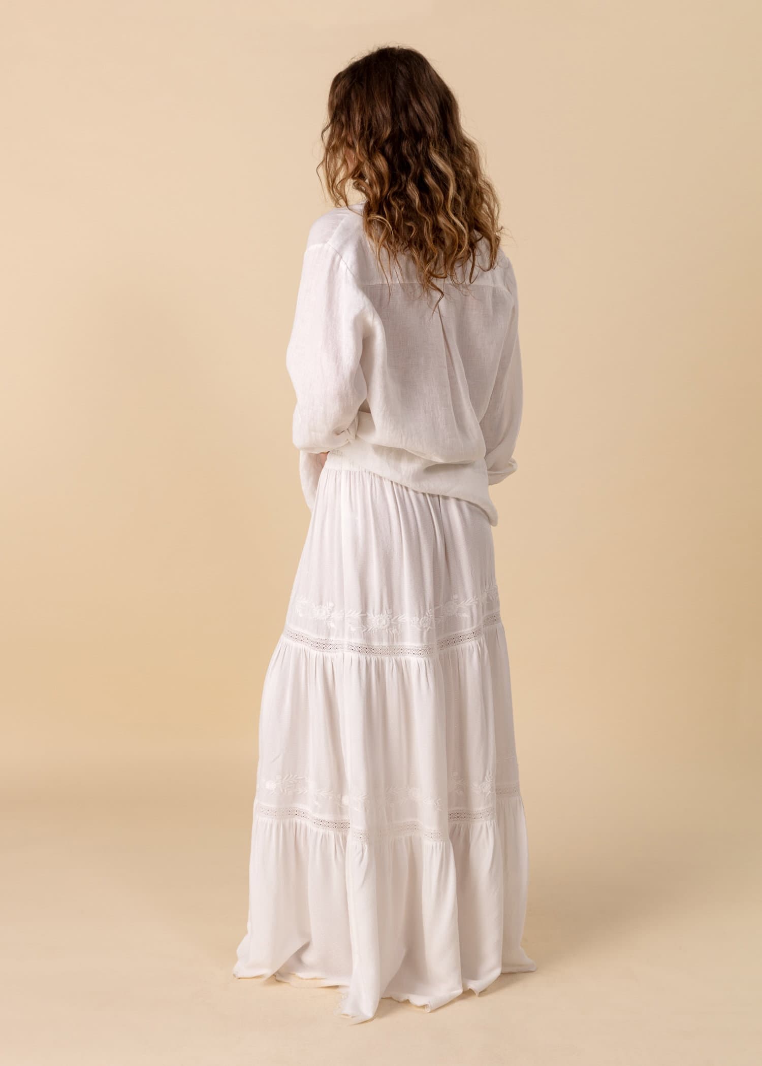 JULIETTE Kirjailtu maksihame - Valkoinen 4 - Indiska