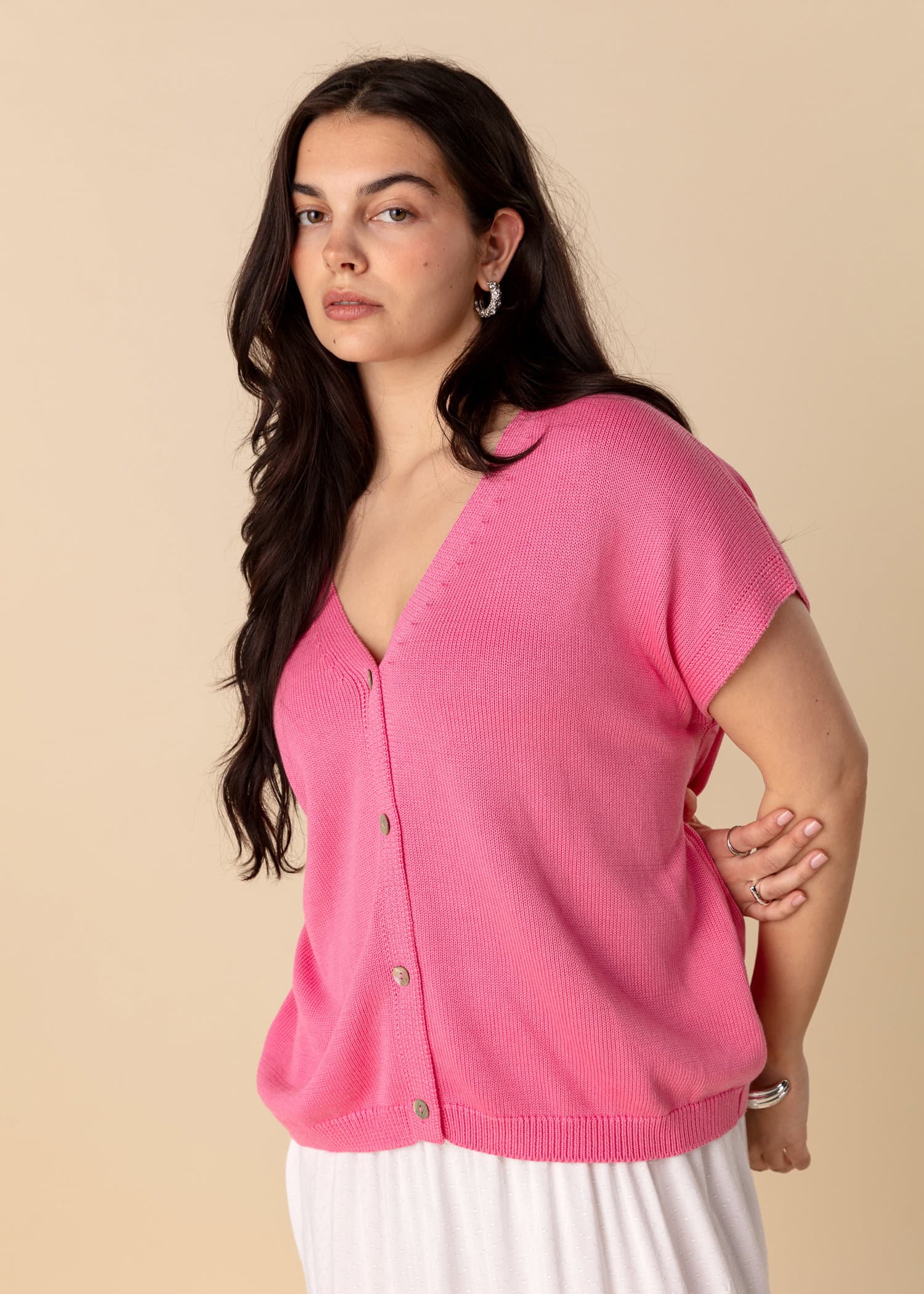 NEFERITI Neuletakki - Vaaleanpunainen 5 - Indiska